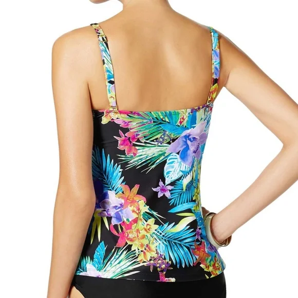 Island Escape Montage Gardens Floral Strapless Tankini Swim Top - Picture 4 of 6